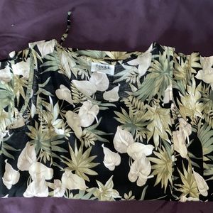 Vintage Plant Printed Maxi Dress